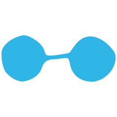 Digital art in the style of minimalism: two connected, rounded, light blue shapes centered on a white background, creating a simple, abstract, and clean aesthetic.
