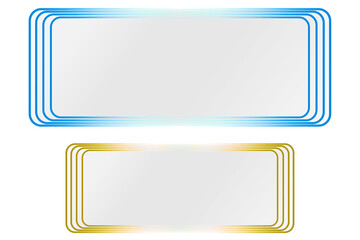 Obraz premium Two rectangle frames with rounded corners isolated on transparent background