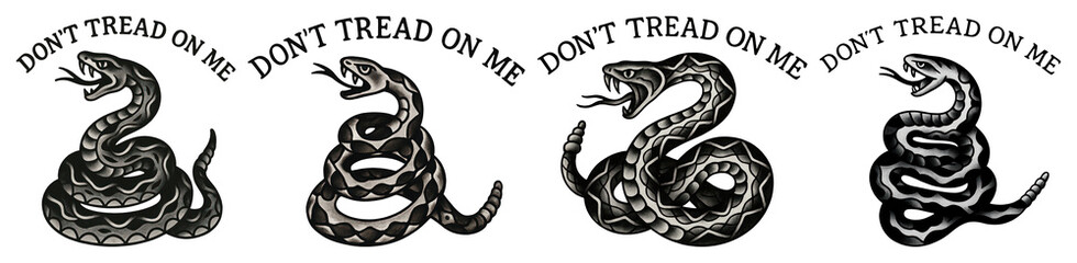 Obraz premium PNG Coiled snakes with warning text, element set on transparent background