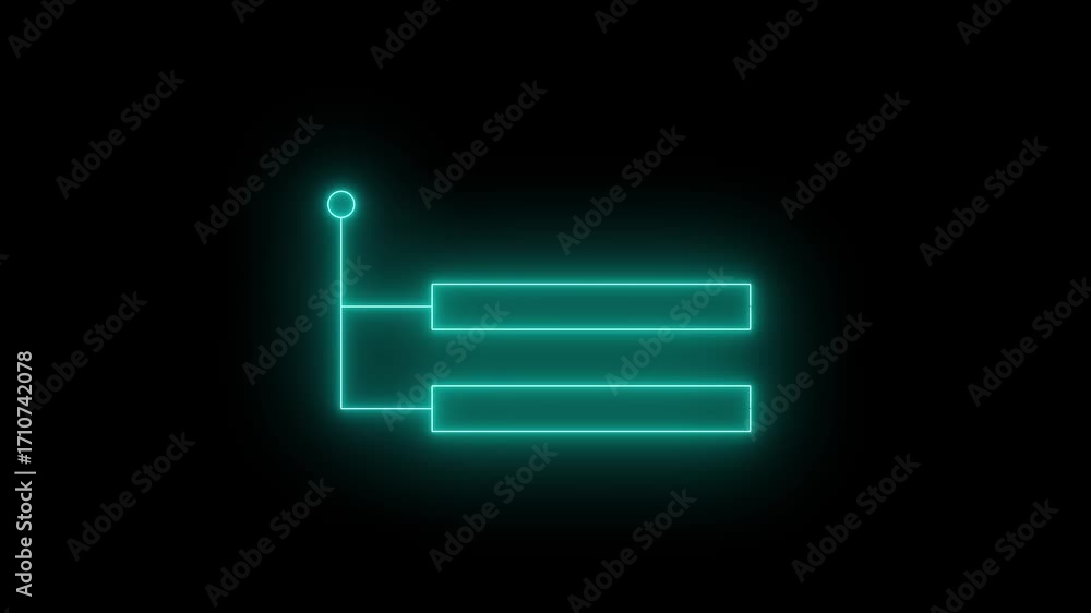Fototapete glowing neon callout elements and hud animation. neon cyan callout symbol designed for text and user