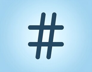Obraz premium Simple hashtag symbol on a light blue background