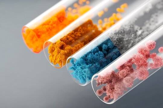 Illustration Shows the Chromatography Process With Colorful Results
