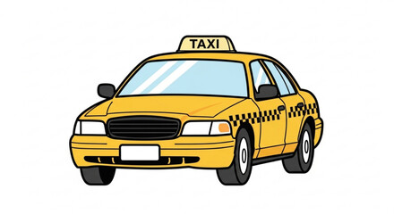 Yellow taxi cab vector illustration for transportation design and urban travel related graphic design projects
