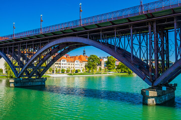 Main bridge over Drava river in the city of Maribor, Slovenia 