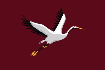 vector illustration of a Flying Stork