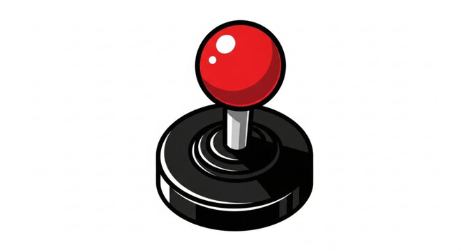 Retro arcade joystick vector illustration for gaming and entertainment design projects and creative graphic assets