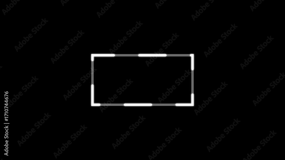 Aufkleber abstract glowing white frame rectangle loading icon background 4k video