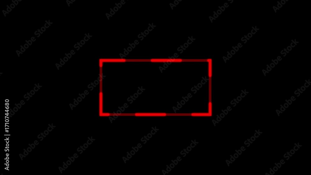 Aufkleber abstract glowing red frame rectangle loading icon background 4k video