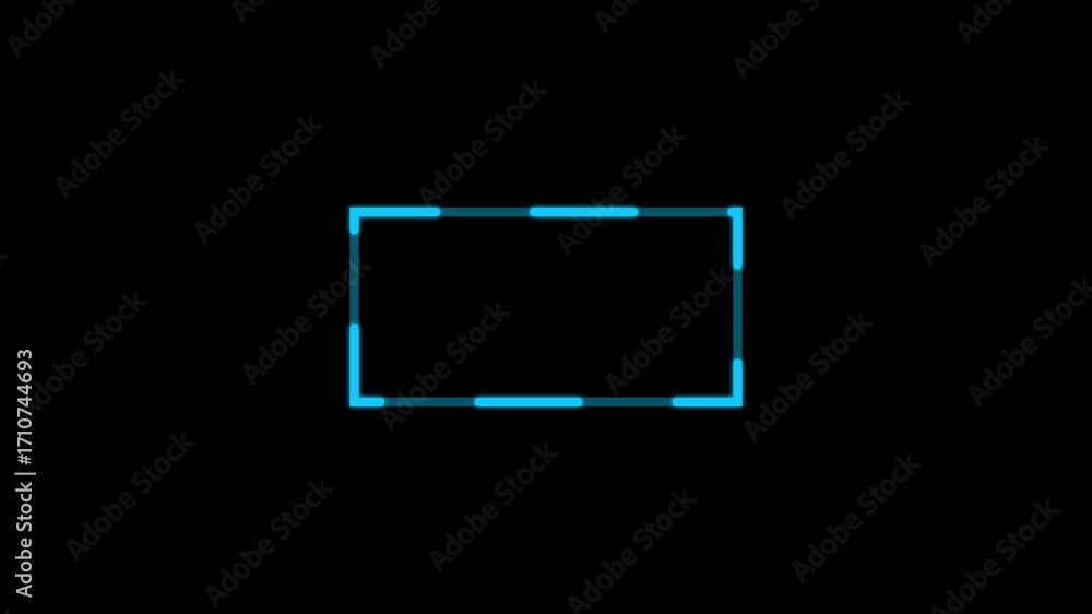 Aufkleber abstract glowing cyan frame rectangle loading icon background 4k video