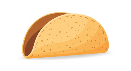 Delicious crispy taco shell vector illustration for mexican food lovers and taco tuesday celebration design
