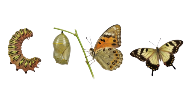 Butterfly Life Cycle Stages Caterpillar Chrysalis Metamorphosis