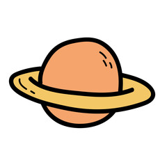Cute Cartoon Planet Saturn