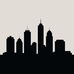 Obraz premium Modern city skyline silhouette isolated on white background