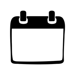 Stylized black and white calendar icon depicting a planner or schedule concept