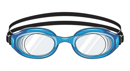 Fototapeta premium Blue swimming goggles for adults and kids adjustable swim eyewear clear lens pool gear water sports equipment