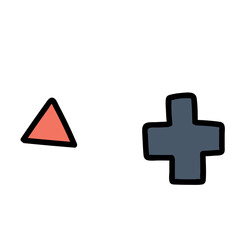 Obraz premium Hand-drawn Triangle and Cross