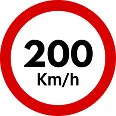 Speed Limit 200 km Sign