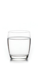 Clear Glass of Water on White Background – Hydration and Healthy Lifestyle Concept