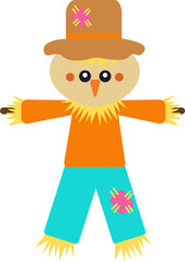 Cute Cartoon Scarecrow Illustration