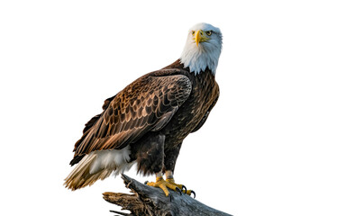 Naklejka premium Bald eagle perched on a branch