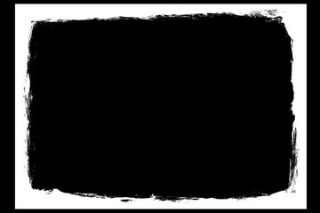 Obraz premium Rough textured black square with distressed white border overlay