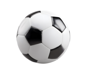 Classic black and white soccer ball isolated on a black background