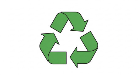 Obraz premium Green recycling symbol, a universal sign for environmental conservation and sustainable practices, promoting waste reduction and reuse