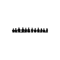 Collection of people heads silhouette profiles human face icons isolated on white background