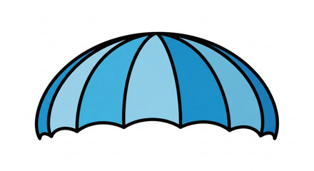 Illustration of a blue umbrella, representing protection from rain and sun in a simple cartoon style