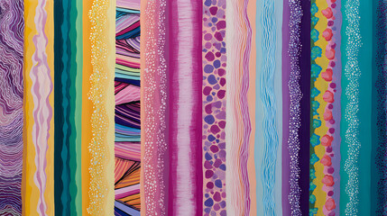 Colorful Hand-Drawn Stripe Pattern with Textured Details