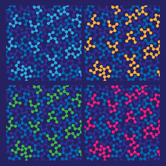 Blue DNA double helix with water molecule blue background. Human genetic research DNA, laboratory environment. Abstract image of human genetics, which glowing DNA strands merge with digital elements