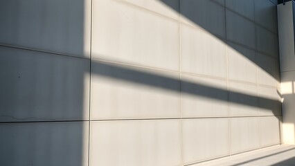 Smooth concrete wall with subtle shadows, emphasizing modern architectural texture.