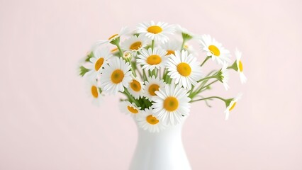Fresh daisies in a simple white vase, radiating natural charm and understated elegance.