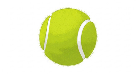 A vibrant tennis ball, showcasing its fuzzy texture and iconic design, perfect for sports and recreation themes