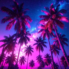 Tropical night sky view
