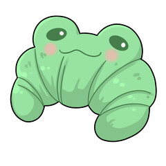 Frog Croissant Pastry Cartoon