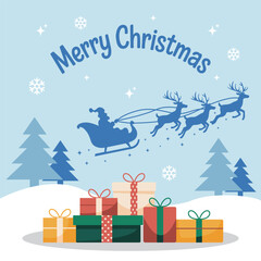 Christmas artwork illustration with Santa Claus