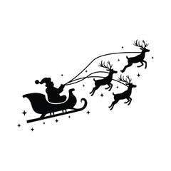 Christmas Santa sleigh vector illustration