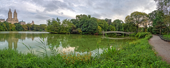 Bow bridge in early autumn