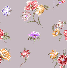 Obraz premium Enchanting floral tapestry evoking a serene spring garden filled with delicate blooms in a