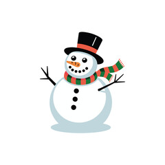 Smiling snowman vector illustration for holiday greeting