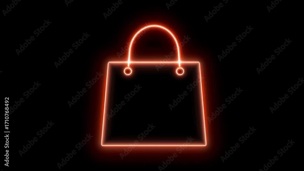 Poster Creative Neon Bag Designs Showcase Unique Features in a Captivating Display of Art and Innovation in a Dark Setting