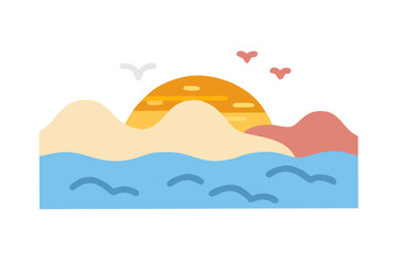 vector illustration of a tropical beach