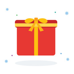 Red Gift Box Present Icon With Yellow Ribbon Vector Illustration