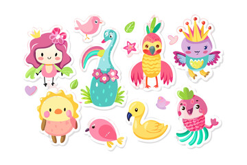 set of funny animals