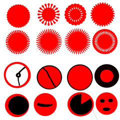 Dynamic Red Geometric Shapes on a White Background