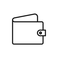 Simple outline icon of a closed wallet with a snap closure