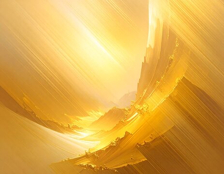 Golden Landscape Abstract Art - Powered by Adobe