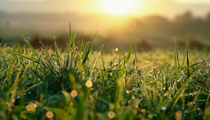 Fototapeta premium Morning Dew On The Grass