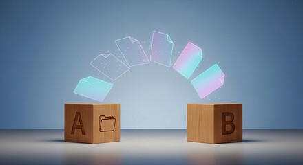Data transfer documents from A to B secure file sharing block chain technology cloud storage digital transformation